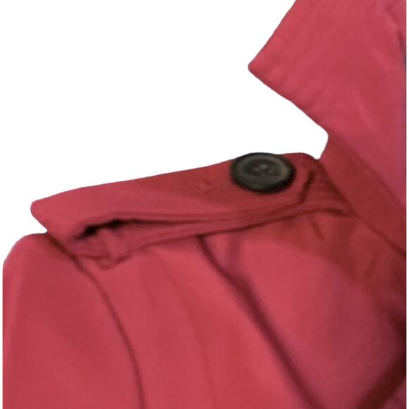 Narciso Rodriguez Designer Trench Coat Sz S Berry Pink Belted Lightweight Jacket - Picture 6 of 11